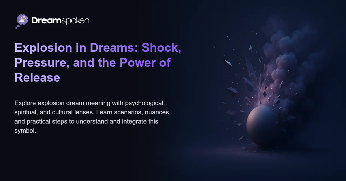 Dream Imploding Explosion in Dreams: Shock, Pressure, and the Power of Release ...