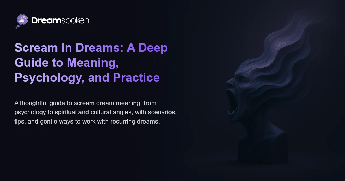 Scream in Dreams: A Deep Guide to Meaning, Psychology, and Practice ...